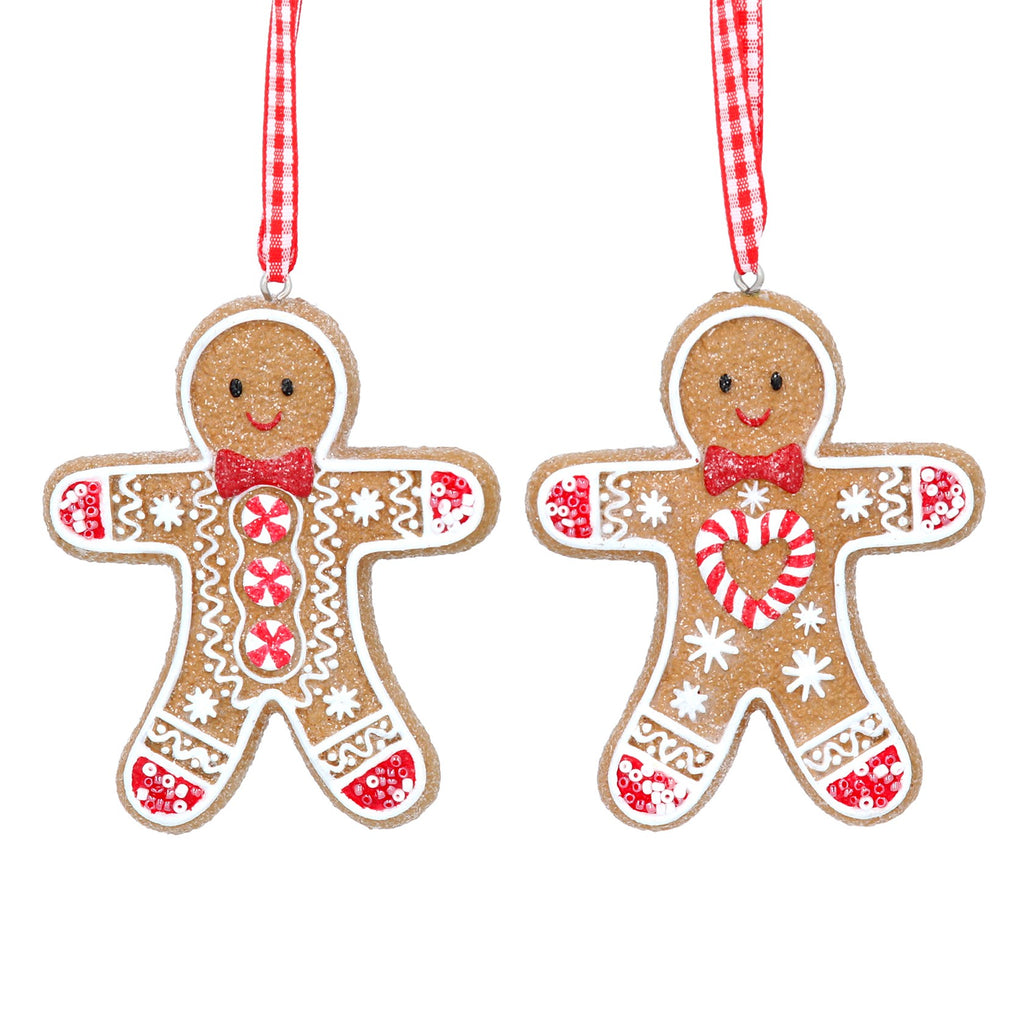 Gisela Graham Resin Decoration - Gingerbread Man - 2 Designs