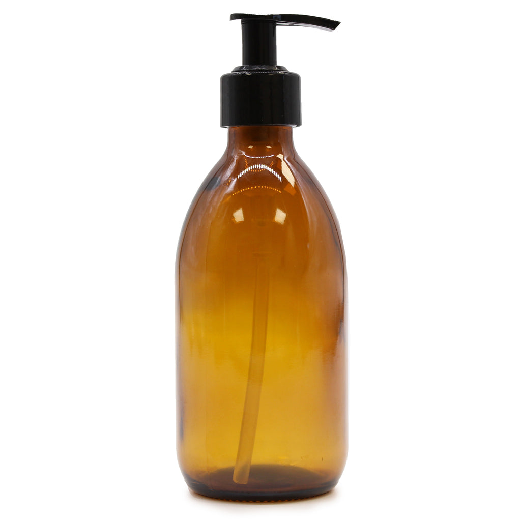 Ancient Wisdom Reusable Amber Glass Pump Dispenser - 300ml