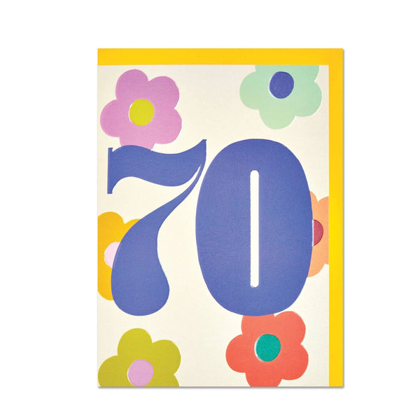 Raspberry Blossom Age 70 Birthday Card