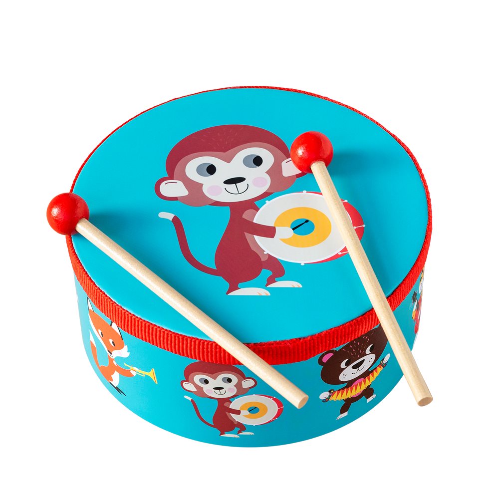 Rex London Drum With Drumsticks - Animal Band