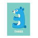 Rex London Birthday Card - Bear 'Three'