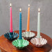 Rex London Enamel Cupped Flower Candle Holder - Light Grey