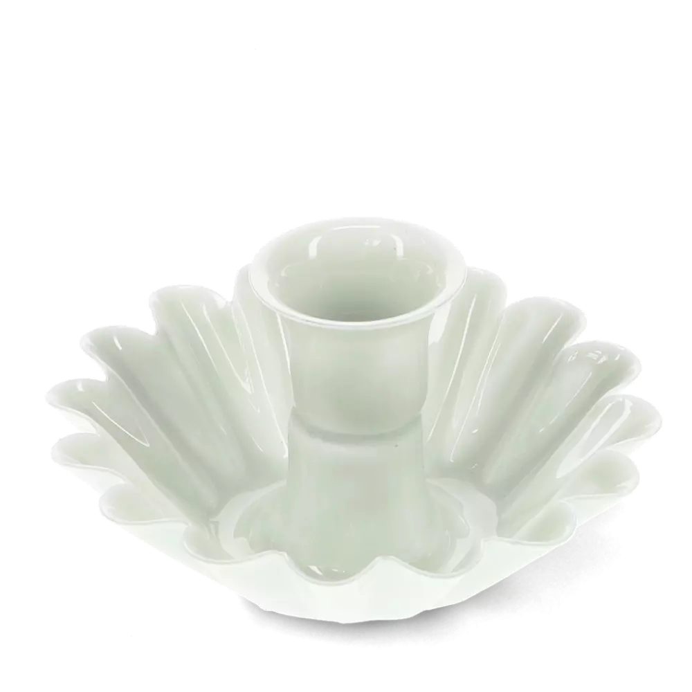 Rex London Enamel Cupped Flower Candle Holder - Light Grey