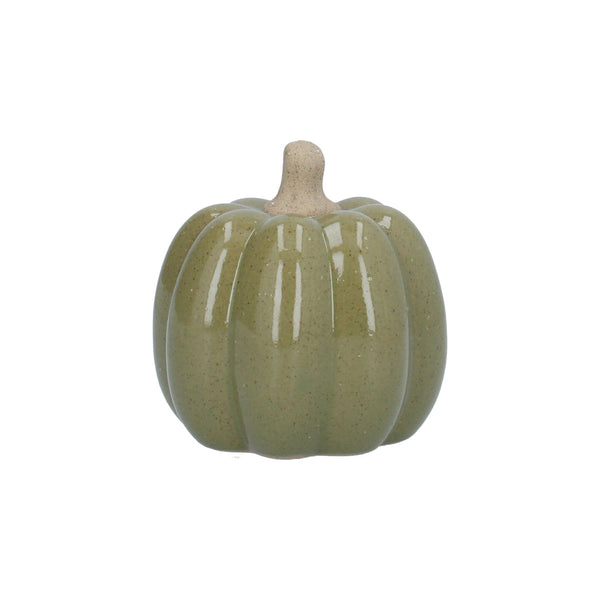 Gisela Graham Ceramic Ornament - Green Pumpkin