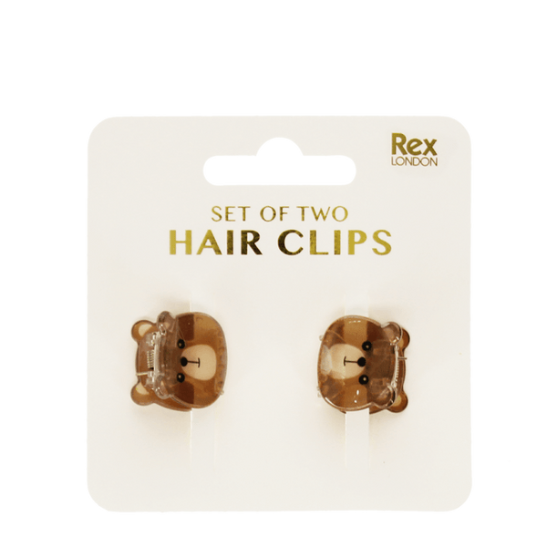 Rex London Mini Hair Claw clips (set of 2) - Brown Bears