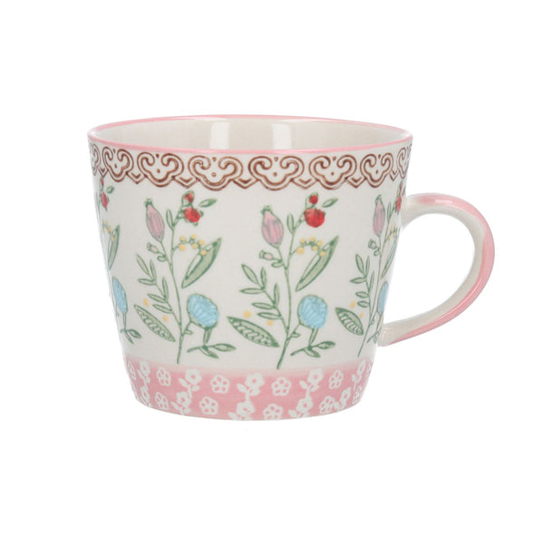Gisela Graham Ceramic Mug - Pink Band Rosehip