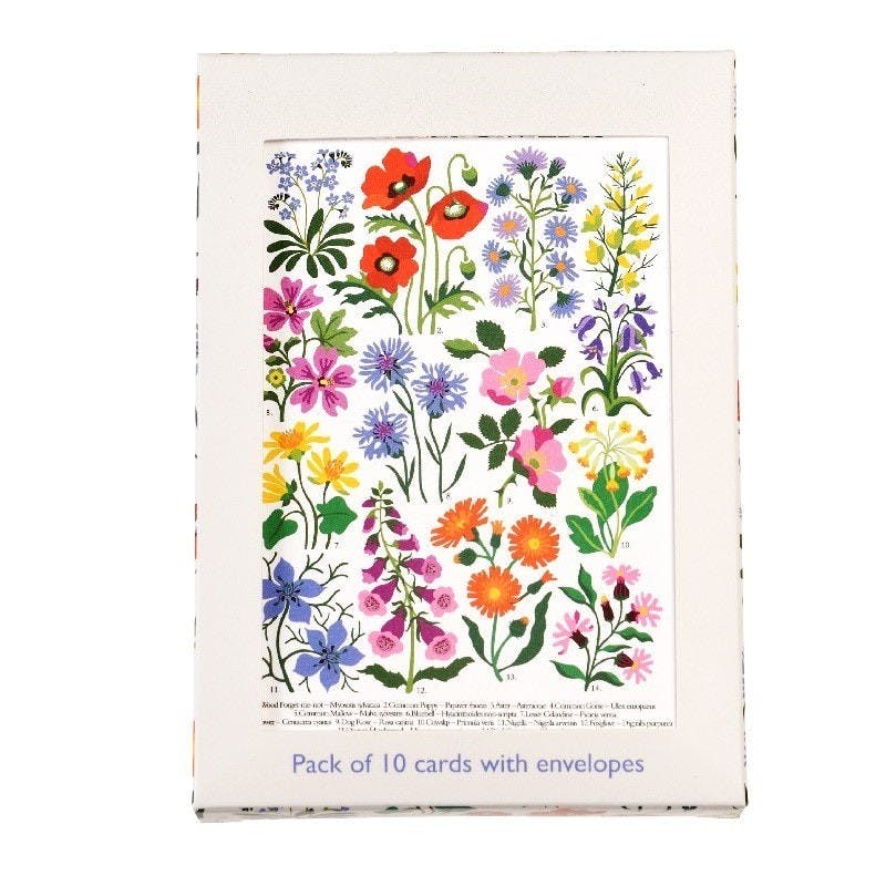 Rex London Wild Flowers Greeting Cards Pack Of 10