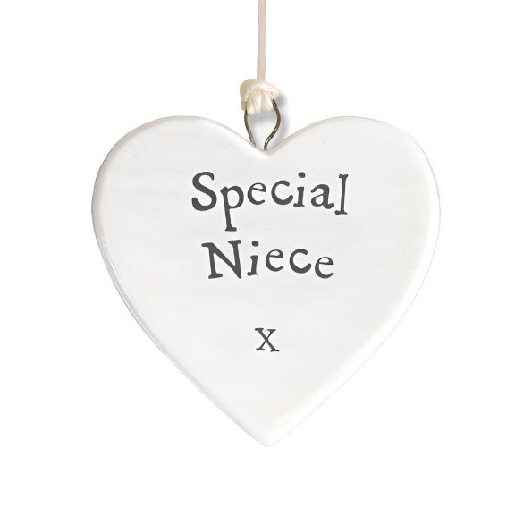 East of India Porcelain Heart - Special Niece