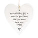 East of India Porcelain Round Heart - Grandchildren Fill Space