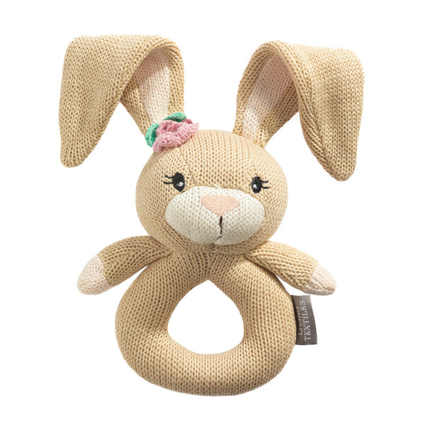 Living Textiles Knitted Ring Rattle - Amelia the Bunny