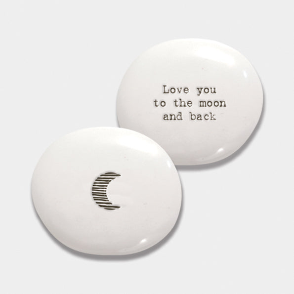 East of India Porcelain Pebble - Moon & Back