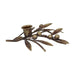 Gisela Graham Antique Gold Mistletoe Sprig & Berries Christmas Candle Holder