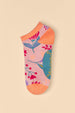 Powder Watercolour Flowers Trainer Socks - Petal