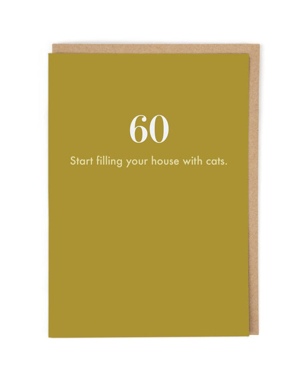Cath Tate Cats Age 60 Card