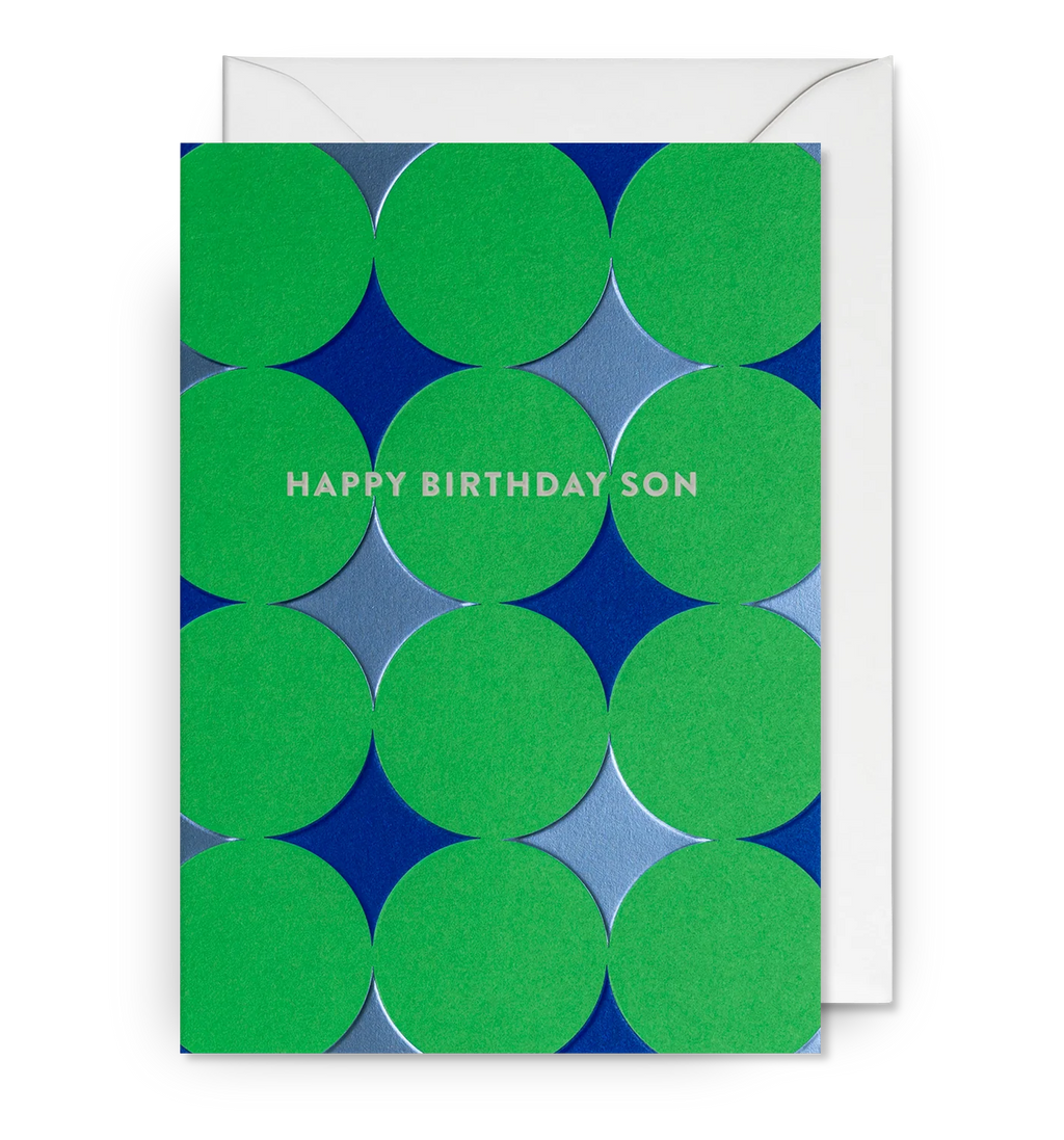 Lagom Design Happy Birthday Son Graphic Patterned Greeting Card