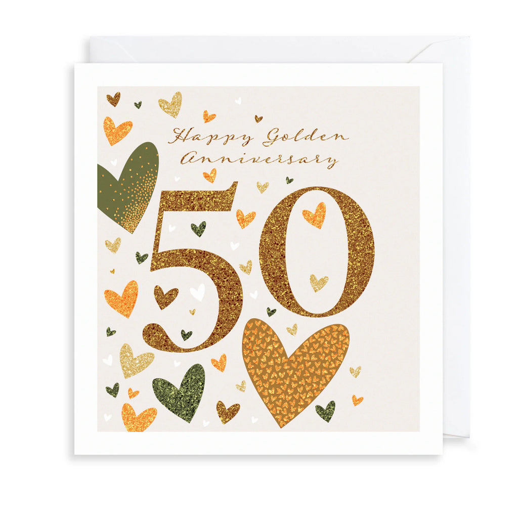 The Art File 50th Wedding Anniversary Greetings Card