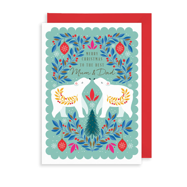 The Art File Mum & Dad Polar Bears Christmas Card