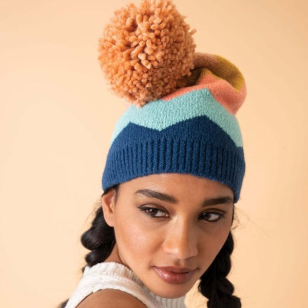 Powder Nora Bobble Hat - Navy Mix