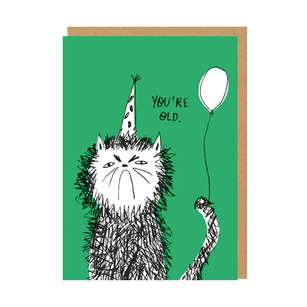 Ohh Deer You're Old Cat Birthday Card