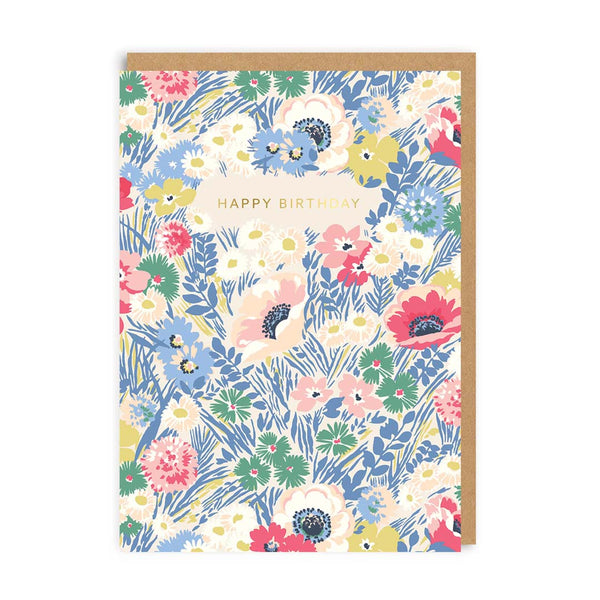 Ohh Deer Cath Kidston - Happy Birthday Meadow Floral Greeting Card