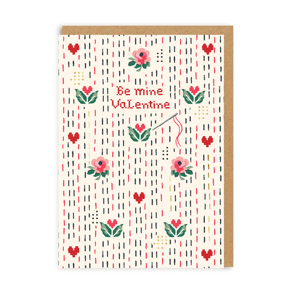 Ohh Deer Cath Kidston - Stitch Ditsy - Be Mine Valentine Greeting Card