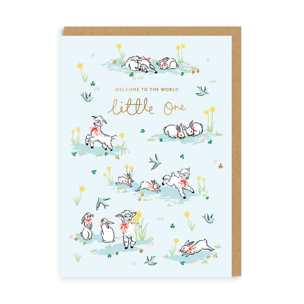 Ohh Deer Cath Kidston - Hello Little One Lambs Greeting Card