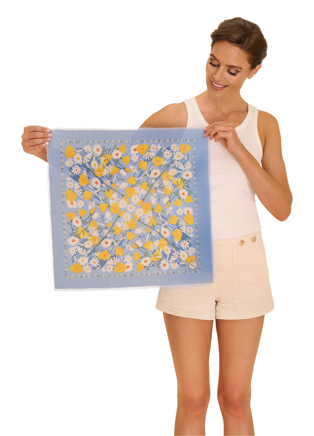 Powder Cotton Bandana - Marvelous Meadow - Powder Blue