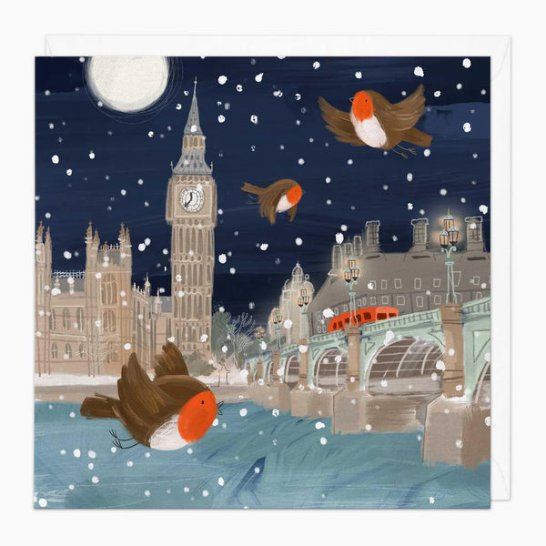 Whistlefish Big Ben Robins Christmas Card