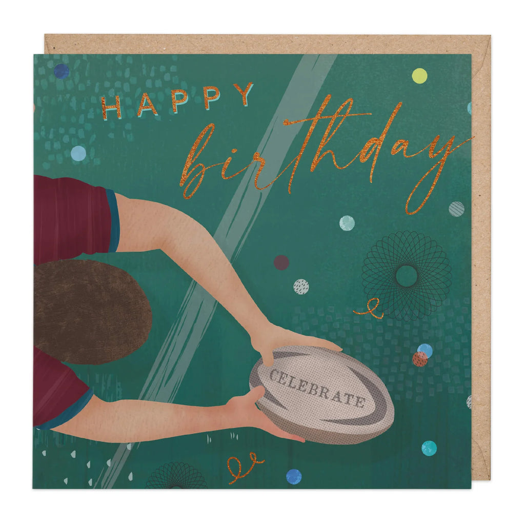 Whistlefish Rugby Player Birthday Card