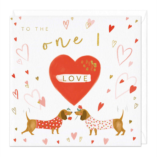 Whistlefish One I Love Sausage Dog Card
