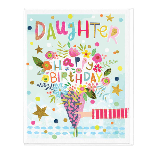 Whistlefish Daughter Birthday Flowers Card