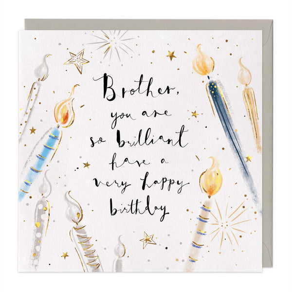 Whistlefish Brother Candle Birthday Card