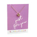 Necklace with a star pendant on a 'just for you' card by Molly & Izzie, with colorful background