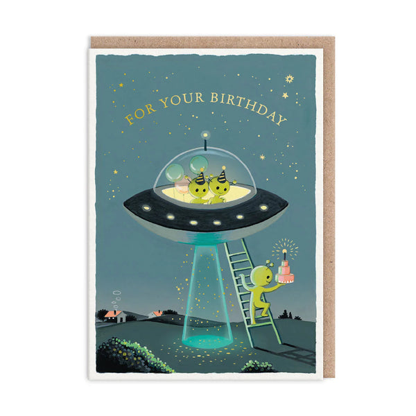 Ohh Deer Aliens Birthday Greeting Card