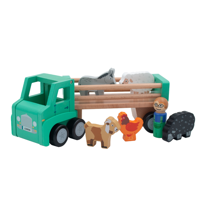Jumini Wooden Farm Lorry (with animals)