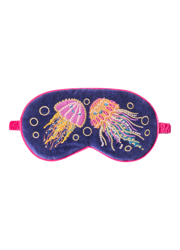 Powder Luxury Lavender Velvet Eye Mask - Jolly Jellies - Navy Purple