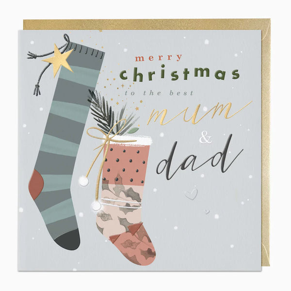 Whistlefish Best Mum & Dad Luxury Christmas Card