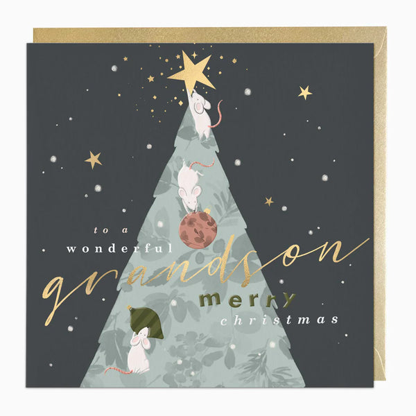 Whistlefish Grandson Luxury Christmas Card
