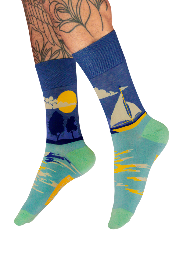 Powder Men's Socks - Smooth Sailing Blue