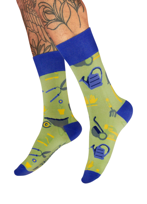 Powder Men's Socks - Greenfingers in Sage Green