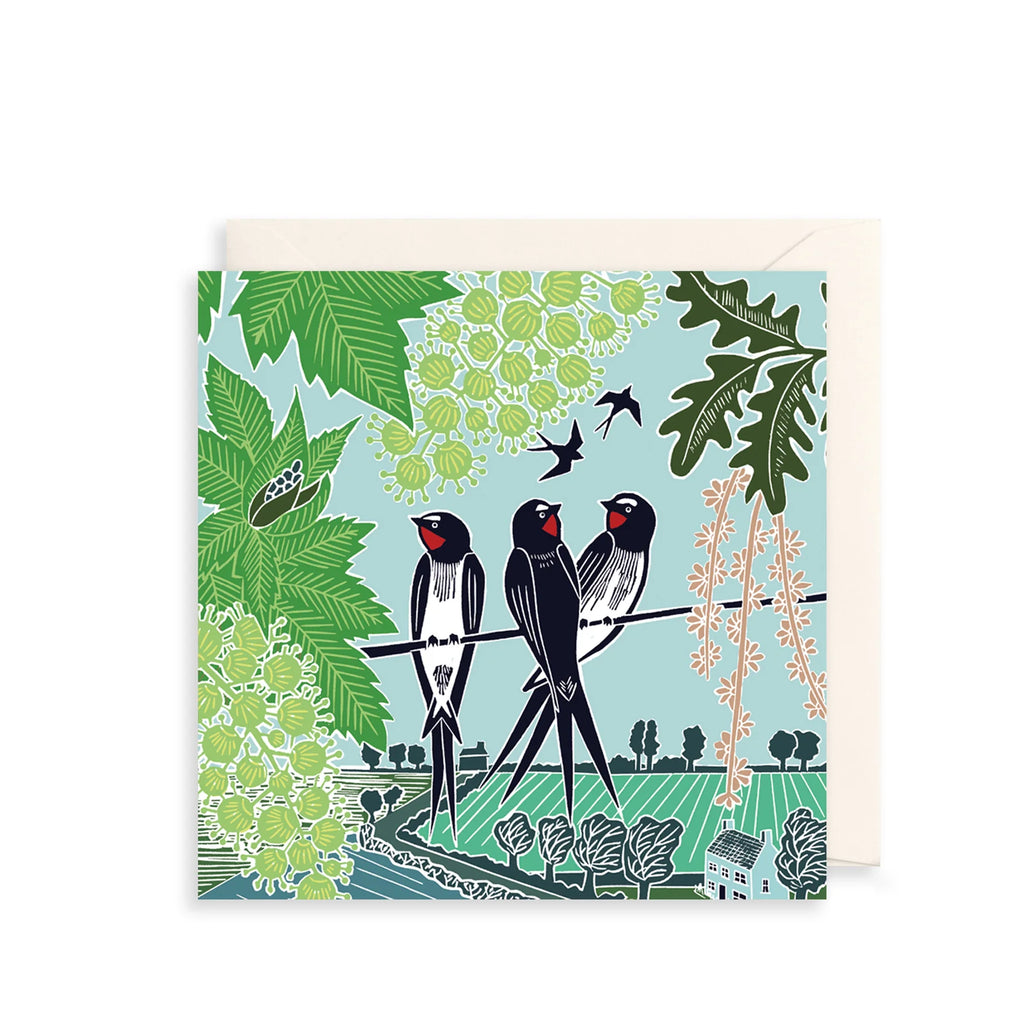 The Art File Swallows Greetings Card