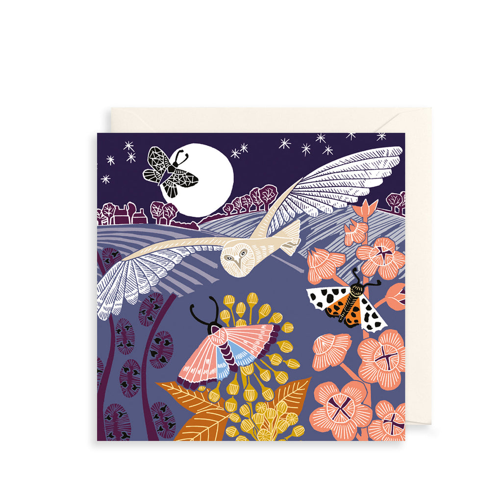 The Art File Owl At Night Greetings Card