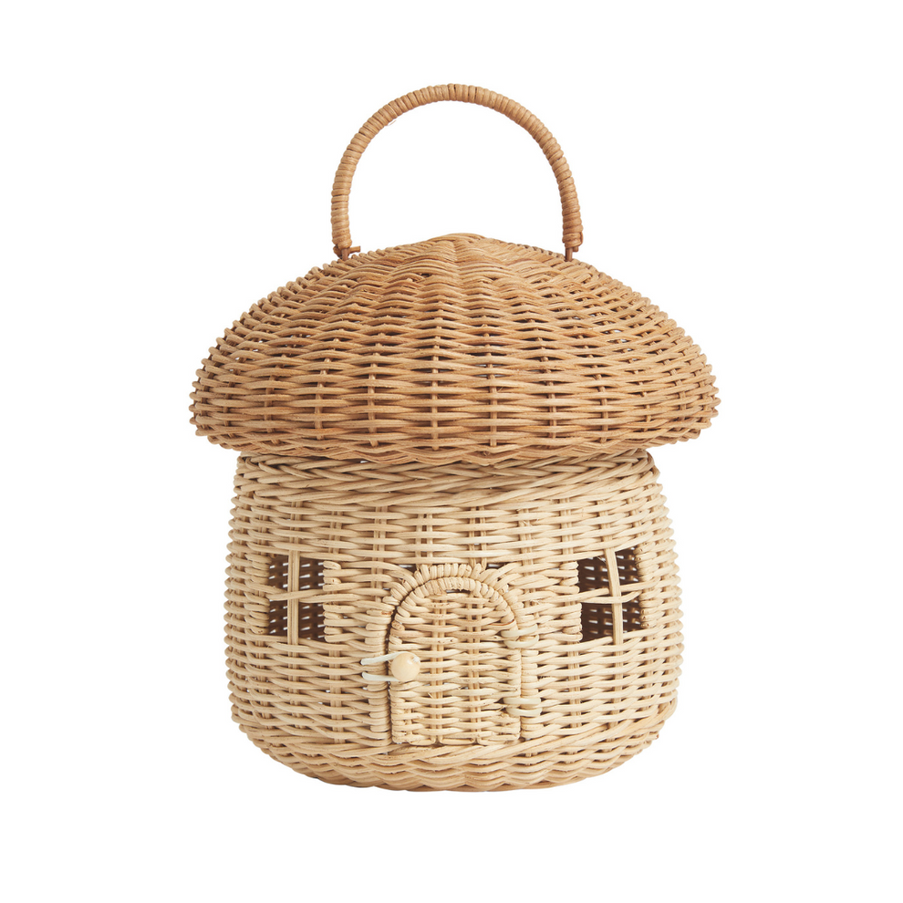 Children's Natural Rattan Mushroom Basket
