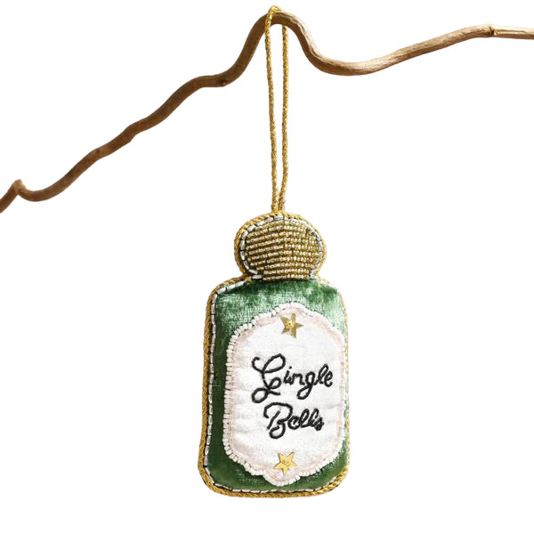 Lisa Angel Beaded Gingle Bells Gin Christmas Decoration