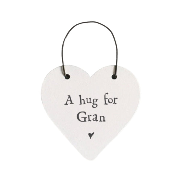 East of India Little Heart Sign - Hug For Gran
