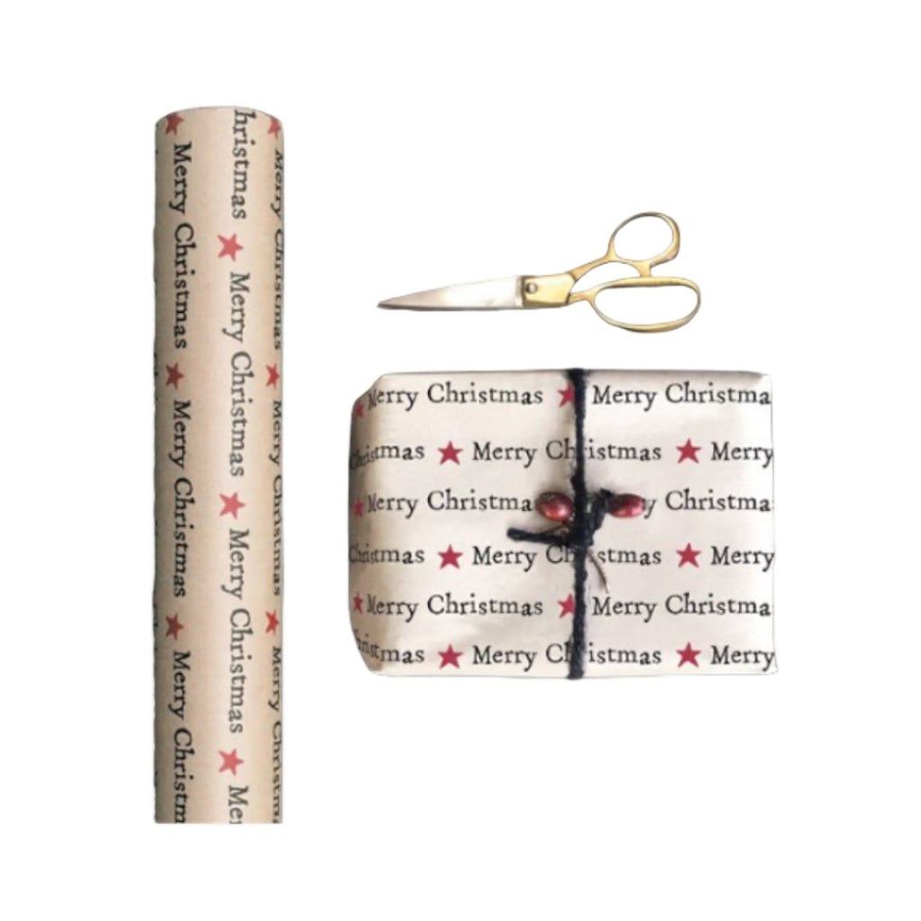 East of India Roll of Kraft Paper - Merry Christmas