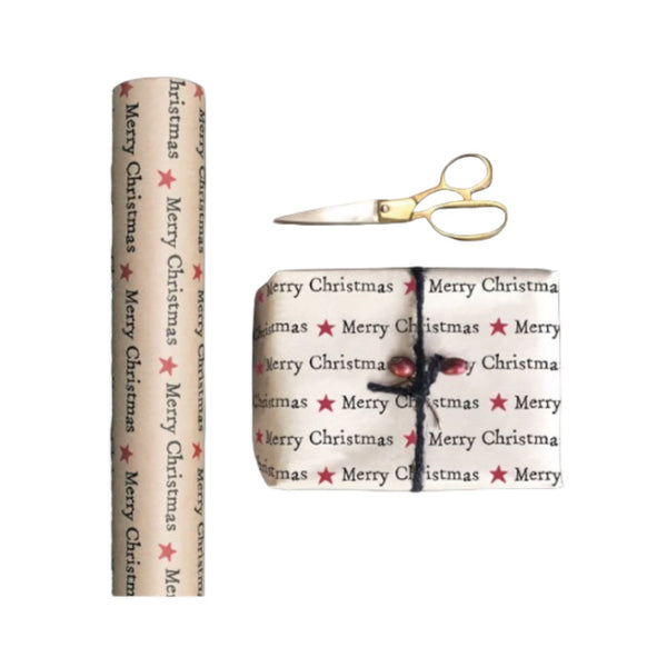 East of India Roll of Kraft Paper - Merry Christmas