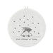 East of India Flat Porcelain Bauble - Glad Tidings We Bring