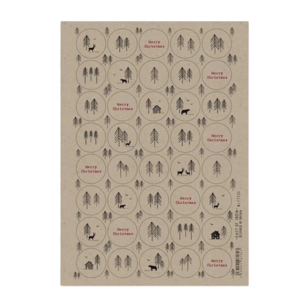 East of India Sticker Sheet - Kraft - Forest