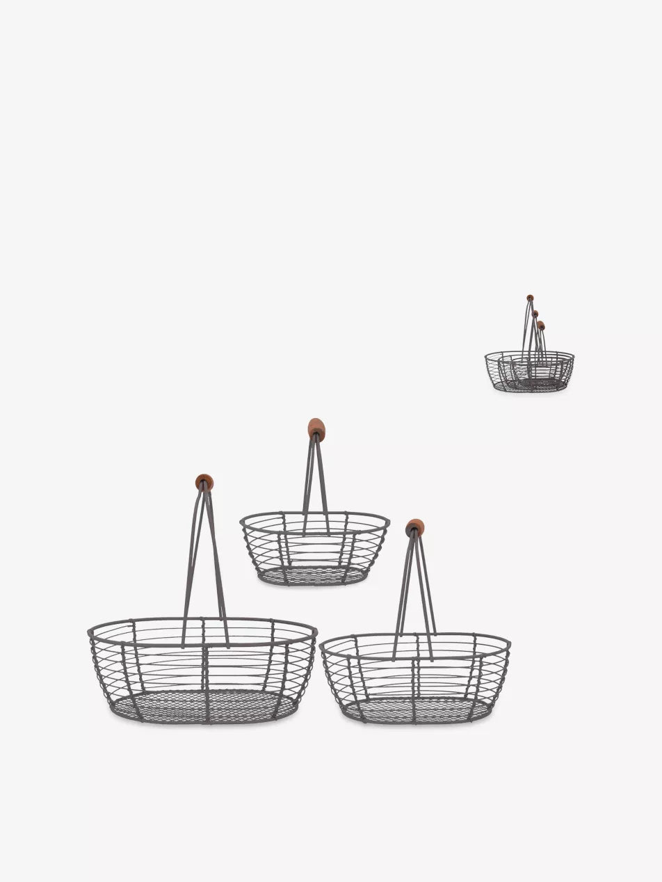 Gisela GrahamI Set of Three Metal Wire Baskets